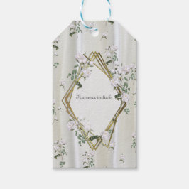 Etiqueta Para Presente Rosas de Aquarela Branca pintados na Seda de Champ