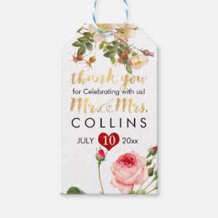 Etiqueta Para Presente Rosas de Vintage do PixDezines