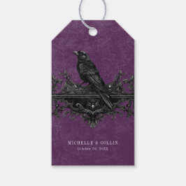 Etiqueta Para Presente Rosas Pretos Góticos Raven e Negra Casamento Roxo