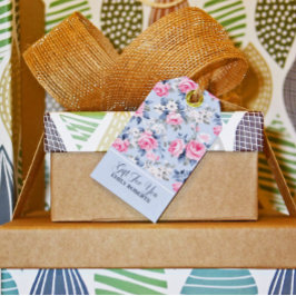 Etiqueta Para Presente Rosas Rosa chique Padrão Invisível