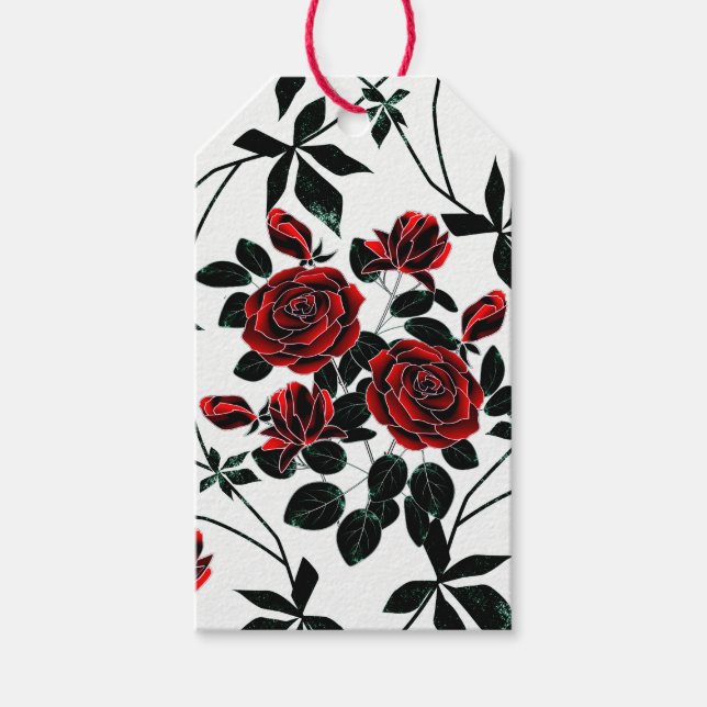 Etiqueta Para Presente Rosas vermelhas. (Frente)