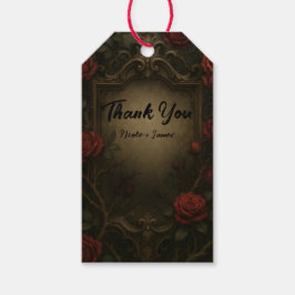 Etiqueta Para Presente Rosas Vermelhas Crimson Thorn Casamento Gótico Bar