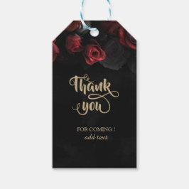 Etiqueta Para Presente Rosas Vermelhas Elegantes Gótico Obrigado
