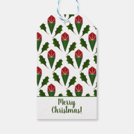 Etiqueta Para Presente Rosas vermelhas Vibrantes Personalizadas, Arte Hol