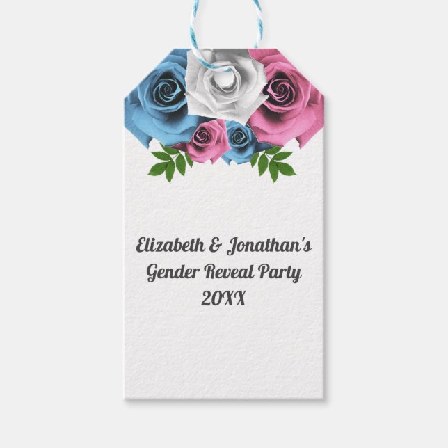Etiqueta Para Presente Rose Bouquet Gender Reveal (Frente)