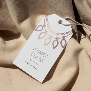 Etiqueta Para Presente Rose Gold Necklace Logo Jewelry Hang Tags