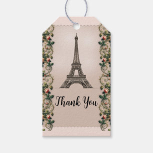 Etiqueta Para Presente Roseiras Rosa Parisiense Torre Eiffel Elegante