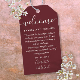 Etiqueta Para Presente Rosewood Pink Weding Favor Welcome Basket Bag