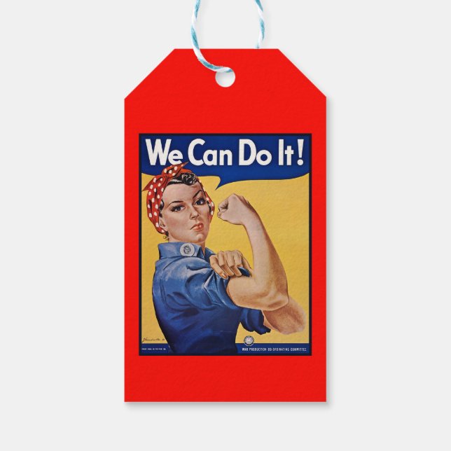 Etiqueta Para Presente Rosie the Riveter: Forte Empoderamento feminino (Verso)
