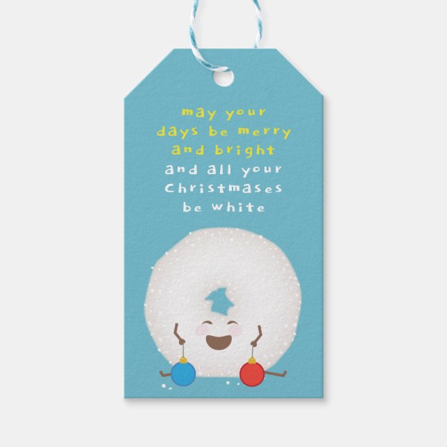 Etiqueta Para Presente Rosquinha de açúcar em pó Natal (Frente)