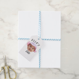 Etiqueta Para Presente Rosto de Bebê Personalizado Foto Novo Pai