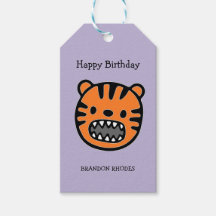 Rosto de tigre marrom fofo roxo