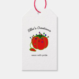Etiqueta Para Presente Rota Clássica de Seamstress Red Pin Cushion Seamst