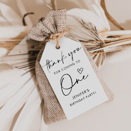 Etiqueta Para Presente Roteiro de Agradecimento de Aniversário Minimalist