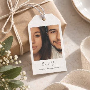 Etiqueta Para Presente Roteiro de Agradecimento de Foto de Casamento Mini