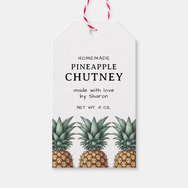 Etiqueta Para Presente Rótulo de Chutney de Abacaxi (Frente)