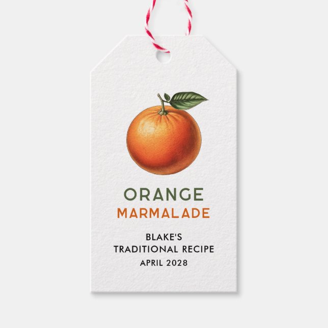 Etiqueta Para Presente Rótulo de despensa de marmelada laranja editável (Frente)