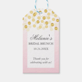 Etiqueta Para Presente Rótulo de Favor de Brunch de Noiva em Dourado Rosa