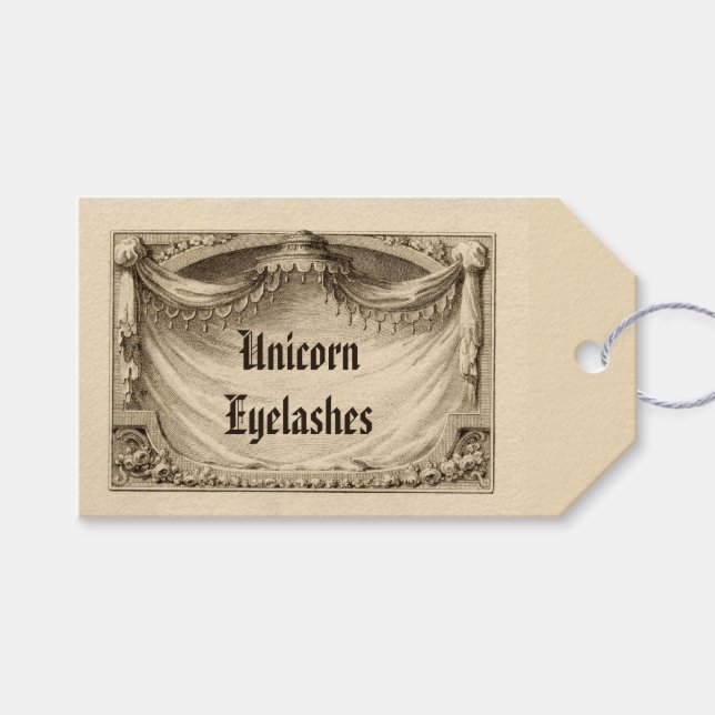 Etiqueta Para Presente Rótulo de Ingredientes de Eyelashes Unicórn (Frente (horizontal))
