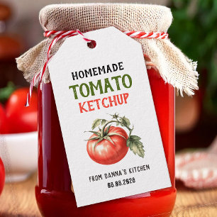 Etiqueta Para Presente Rótulo de Ketchup de Tomate com tomate vermelho