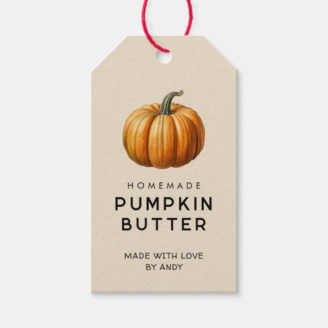 Etiqueta Para Presente Rótulo de manteiga de abóbora caseira (Frente)