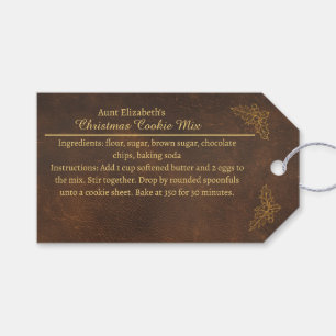 Etiqueta Para Presente Rótulo de Mistura de Biscoito de Natal Elegante Az