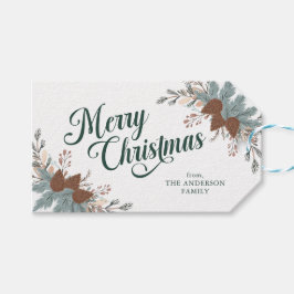 Etiqueta Para Presente Rótulo de Natal Boho Verdura Natal