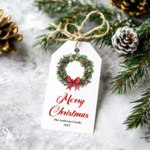 Rótulo de Natal de Grinalda de Natal Tradicional