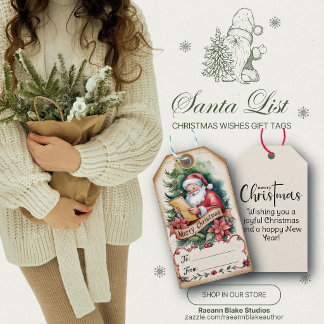 Etiqueta Para Presente Rótulo de presente Lista de Natal de Papai Noel Vi