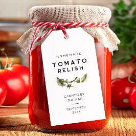 Etiqueta Para Presente rótulo de Relish de Tomate Moderno com folha de to