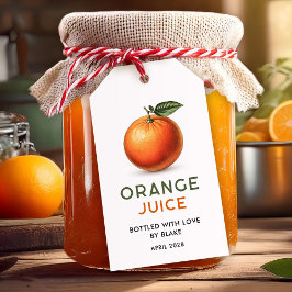 Etiqueta Para Presente Rótulo editável do suco de laranja