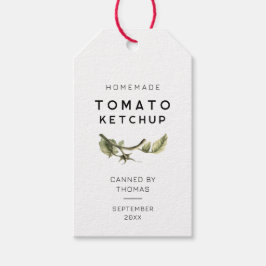 Etiqueta Para Presente Rótulo Moderno de Ketchup de Tomate com folha de t