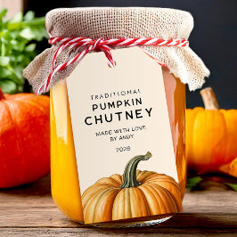 Etiqueta Para Presente Rótulos de alimentos de chutney de abóbora tradici