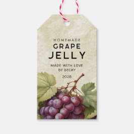 Etiqueta Para Presente Rótulos de geléia de uva vintage com uvas vermelha