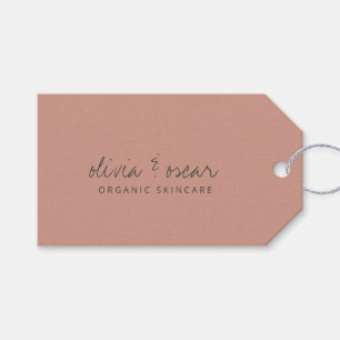 Etiqueta Para Presente Rótulos de Negócios Rosa Po dusty Minimalista Escr