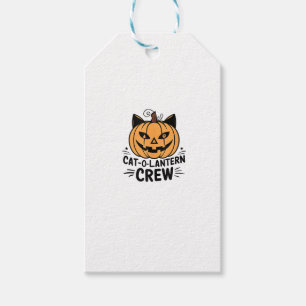 Etiqueta Para Presente Roupa de Gato Laranja - Bonita Jack de Halloween o