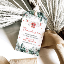 Etiqueta Para Presente Roupa de Natal para Bebê do Papai Noel Vermelho na