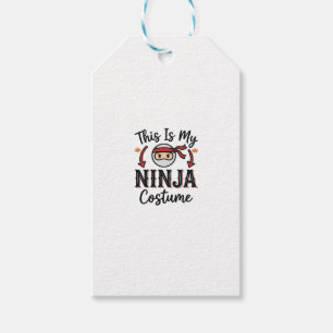 Etiqueta Para Presente Roupa de Ninja Engraçado Design Vetorial de Hallow