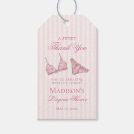 Etiqueta Para Presente Roupas Íntimas Rosa Banho de Noiva Favors