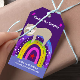 Etiqueta Para Presente Roxo Boho Arco Arco-Íris Cute Moderno Aniversário