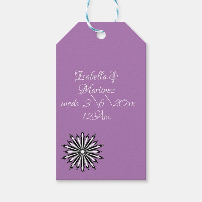 Etiqueta Para Presente roxo com arte floral mandala (Frente)