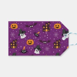 Etiqueta Para Presente Roxo de Halloween 
