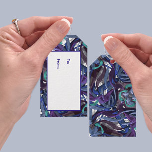 Etiqueta Para Presente Roxo e Azul