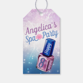 Etiqueta Para Presente Roxo e Azul|Festa Spa de Aniversário Polonesa Nail