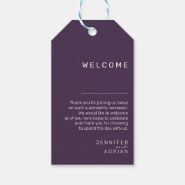 Etiqueta Para Presente Roxo Elegante Minimalista Bem-Vindo Casamento