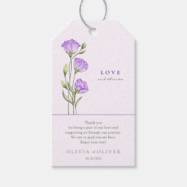 Etiqueta Para Presente Roxo Eustomas Weding Love and Obrigados