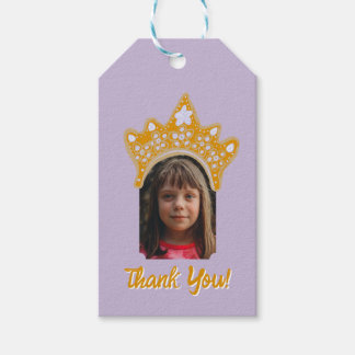 Etiqueta Para Presente Roxo Lilás Coroa Floral Foto Aniversário Princesa