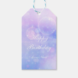 Etiqueta Para Presente Roxo Spacey Luz Cosmic Galaxy Party Gift Tag