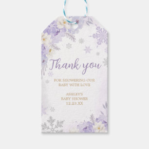 Etiqueta Para Presente Roxo Um Pequeno Floco de Neve - Chá de fraldas Fav