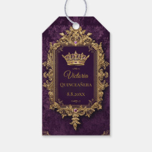 Etiqueta Para Presente Royal Amethyst Quinceañera, personalizado